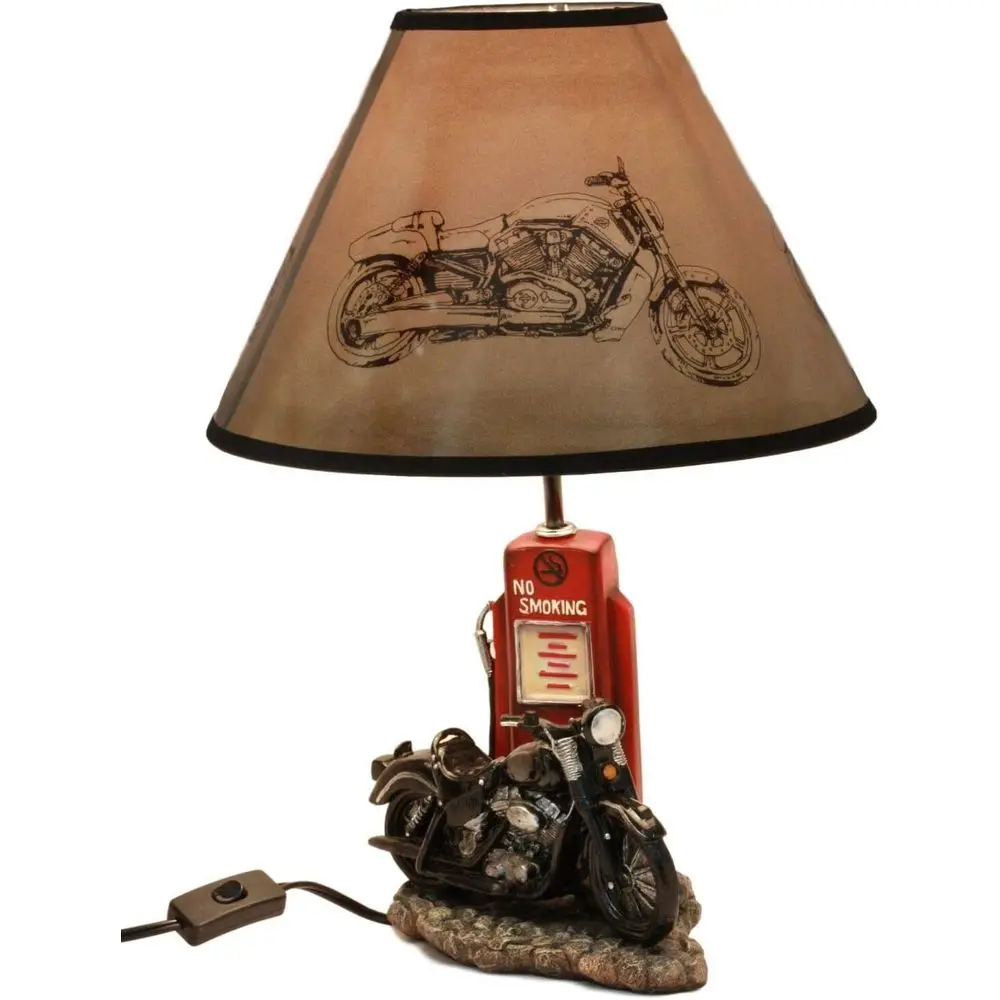 Decor Lighting & Decor Fires Photos - Vintage Retro Black Motorcycle Gas Pump