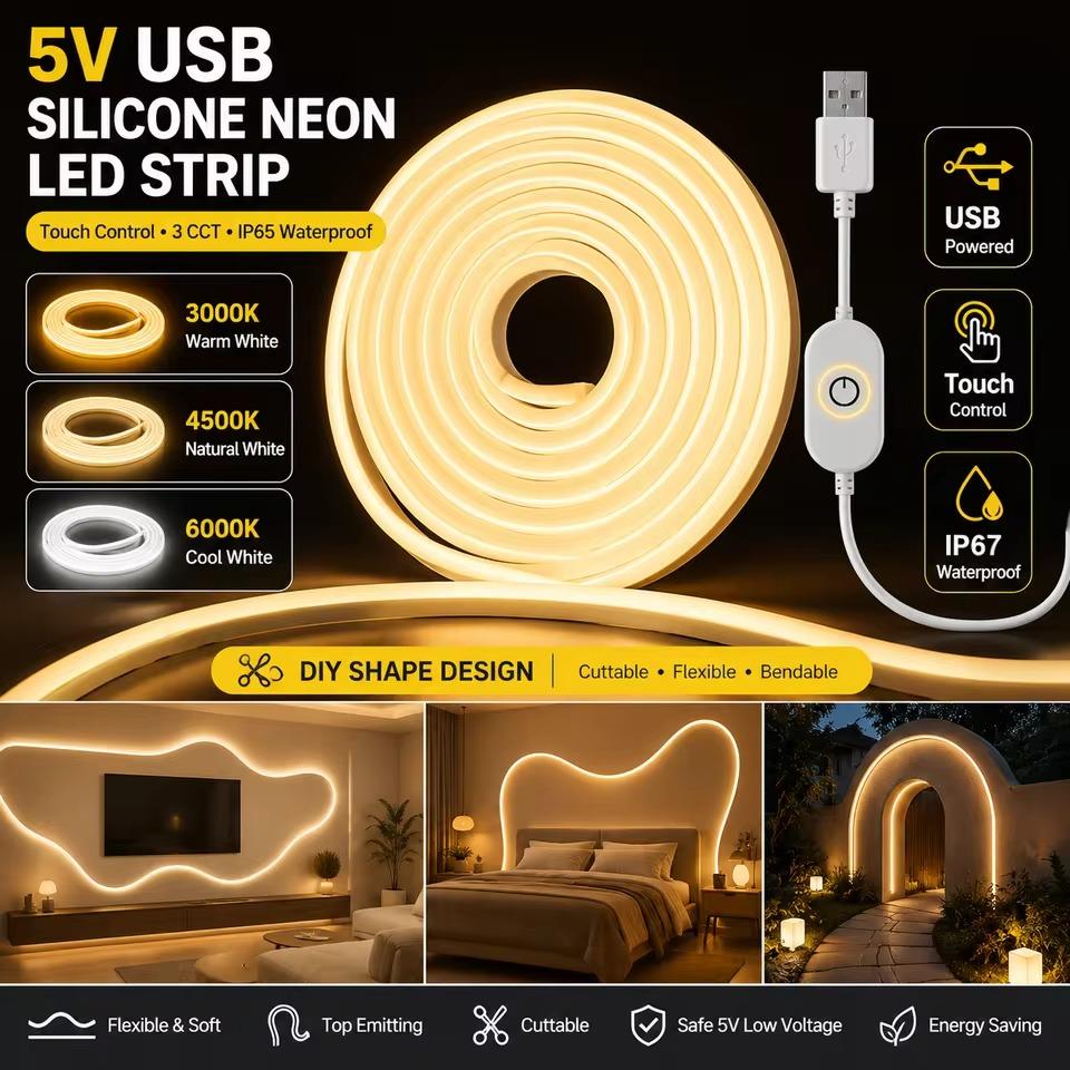 Silicone USB LED Strip Light F - đánh giá và giá Lighting Bolt Decor