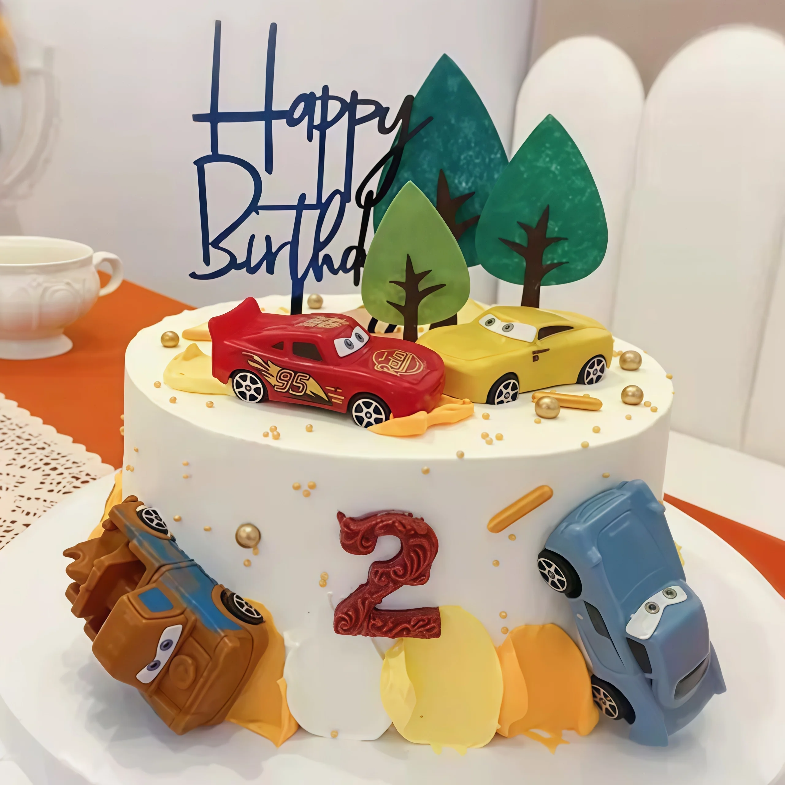 4pcs Lightning Cars Happy Birt - đánh giá và giá Lighting Mcqueen Birthday Decor