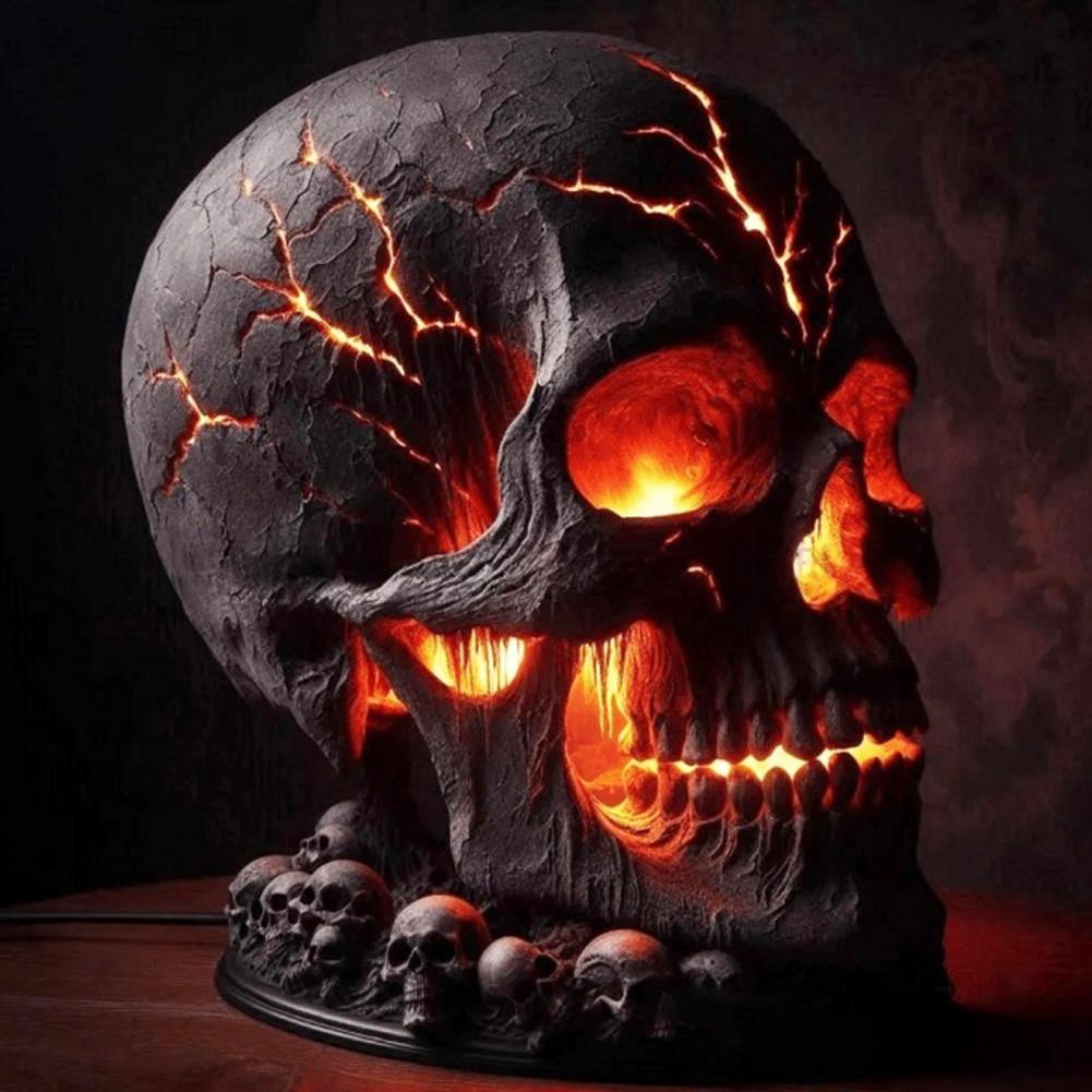 Halloween Lava Stone Skull Lam - đánh giá và giá Unique Lighting Decor