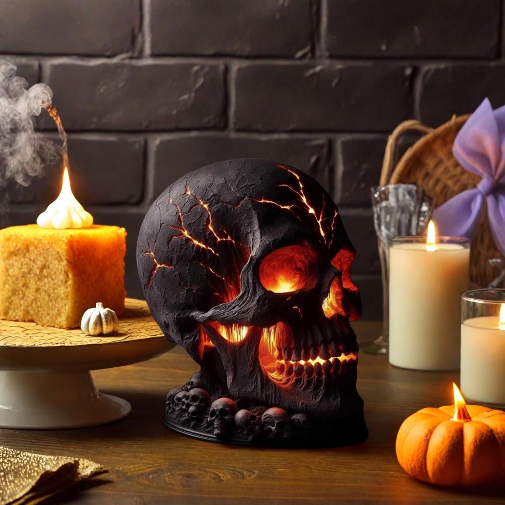 Halloween Lava Stone Skull Lam - đánh giá và giá Unique Lighting Decor