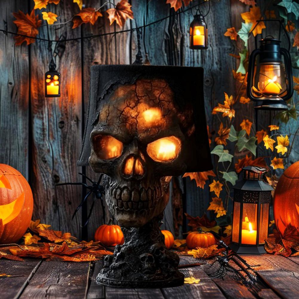 Halloween Lava Stone Skull Lam - đánh giá và giá Unique Lighting Decor