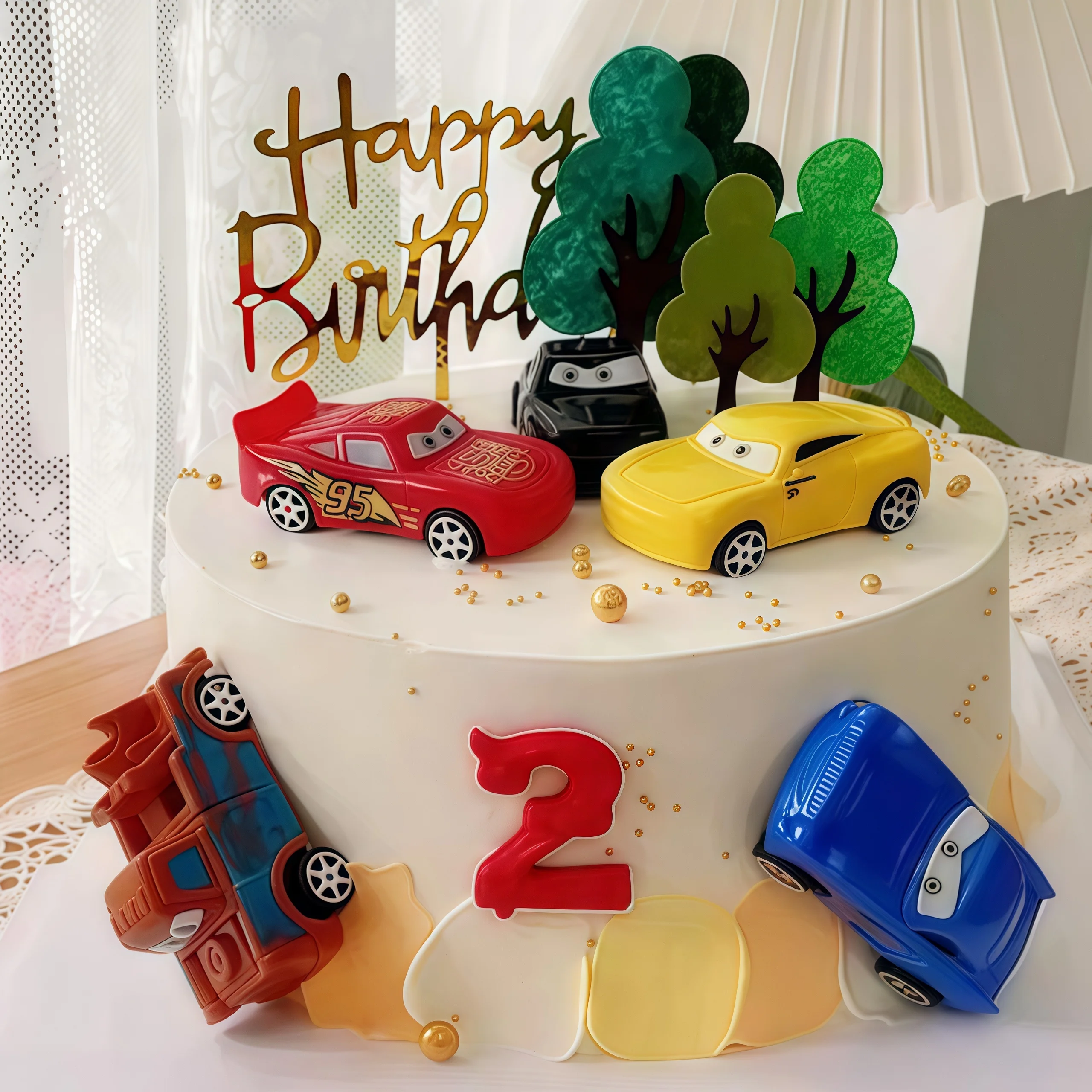 4pcs Lightning Cars Happy Birt - đánh giá và giá Lighting Mcqueen Birthday Decor