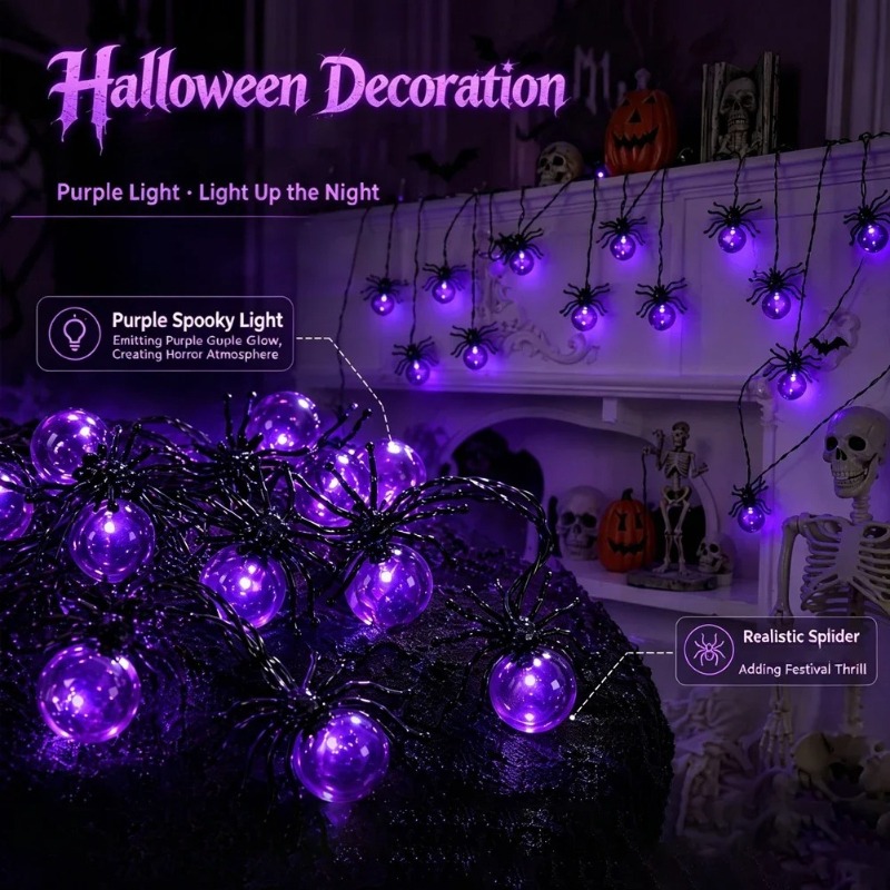 Battery Powered Spider LED Str - đánh giá và giá Lighting Decoration Outdoor