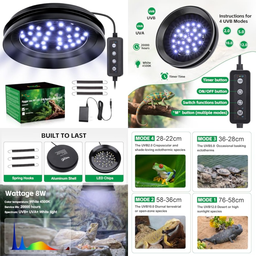 UVB Light for Reptiles with Di - đánh giá và giá Gecko Lighting & Decor