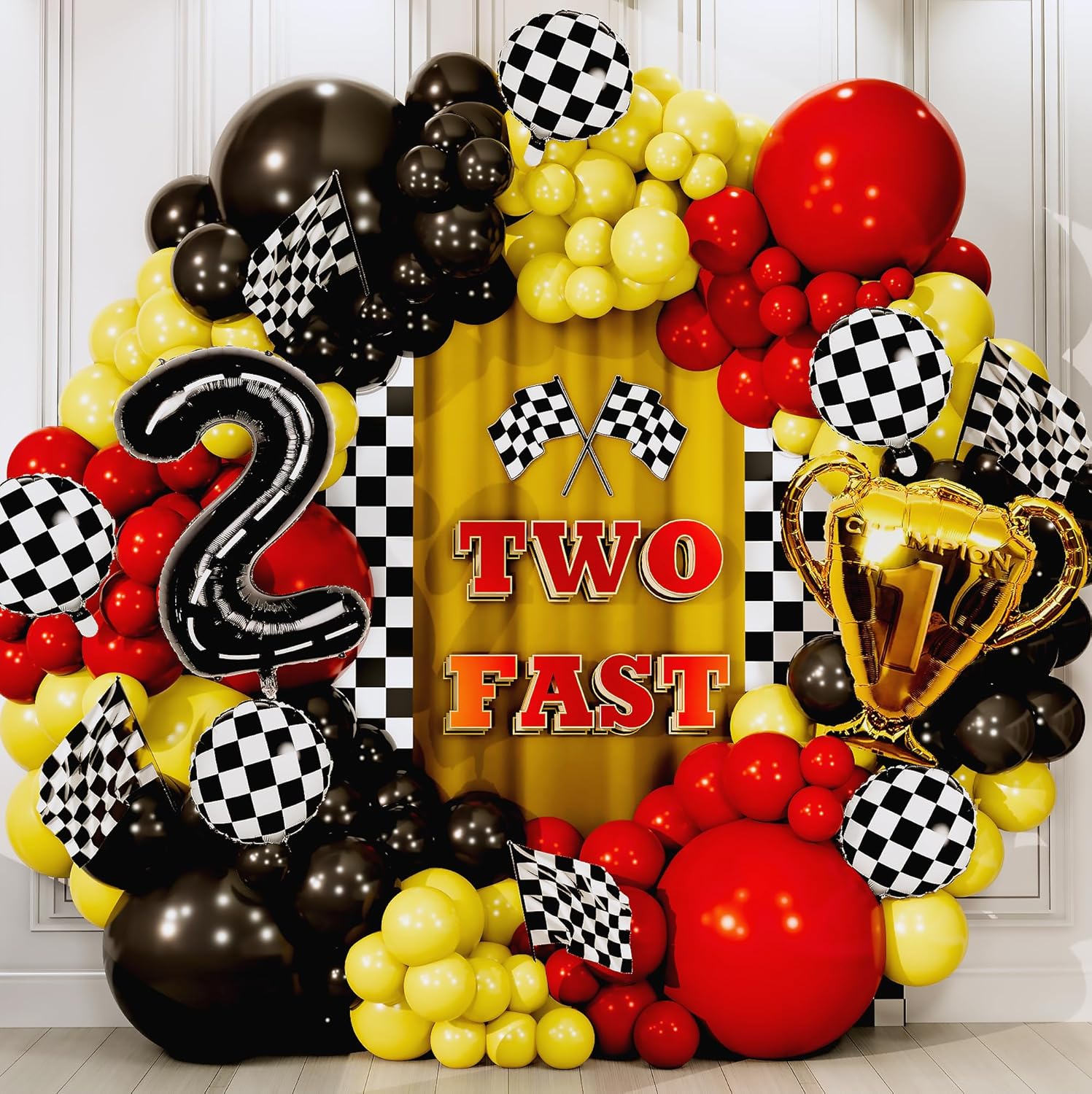 98-Piece Yellow and Black All- - đánh giá và giá Lighting Mcqueen Birthday Decor
