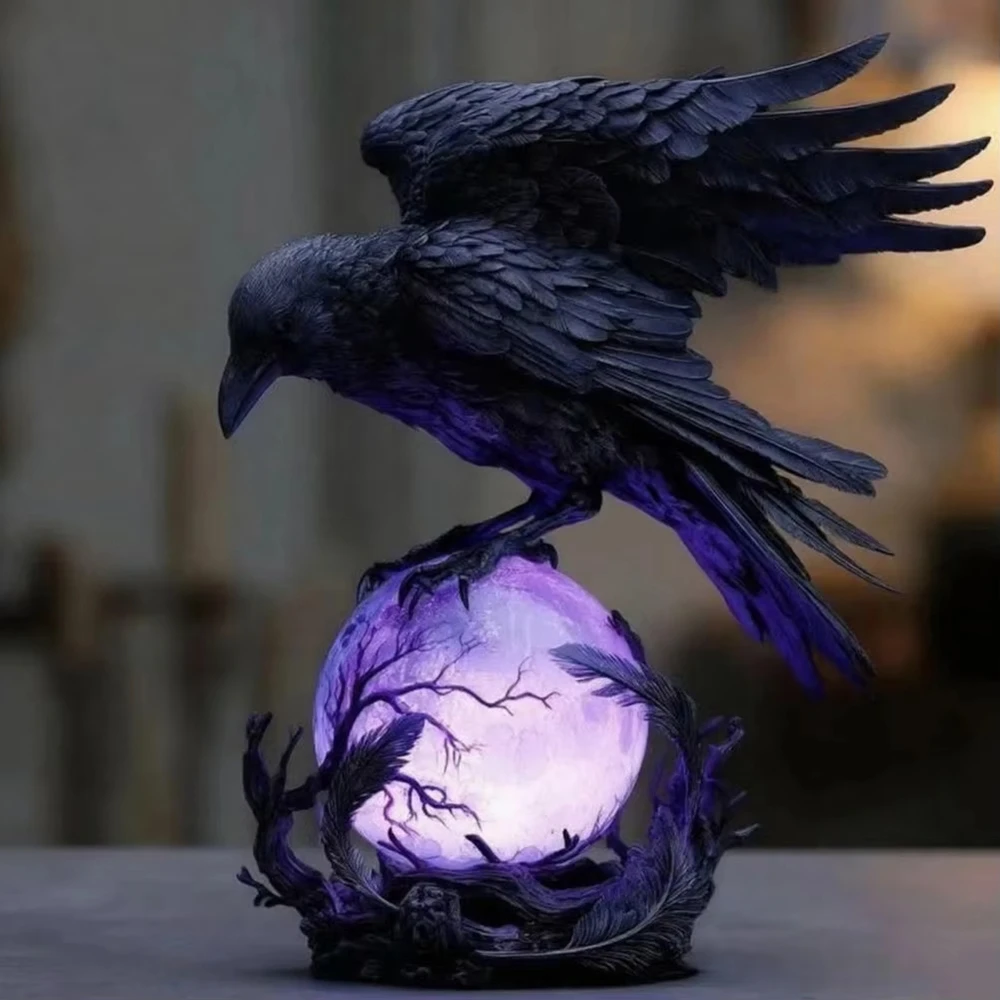 Creative Gothic Raven LED Lamp - đánh giá và giá Unique Lighting Decor