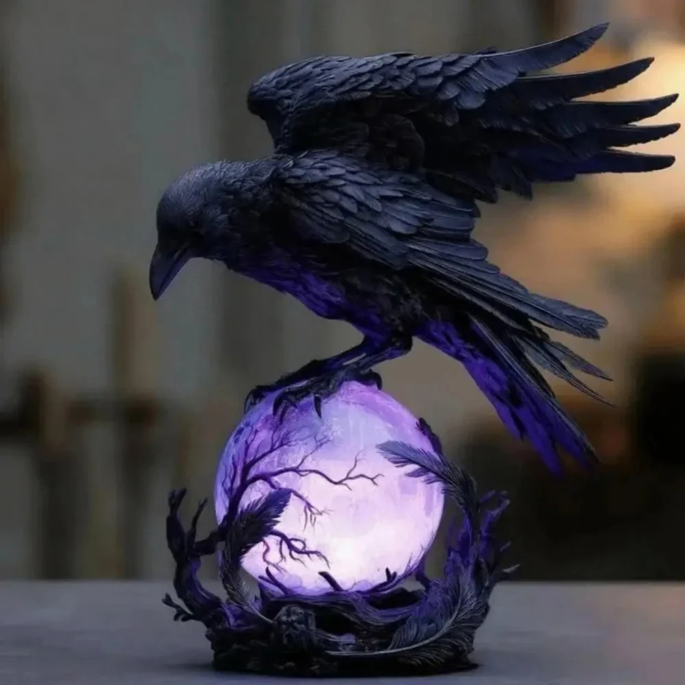 Gothic Raven LED Lamp Sculptur - đánh giá và giá Unique Lighting Decor