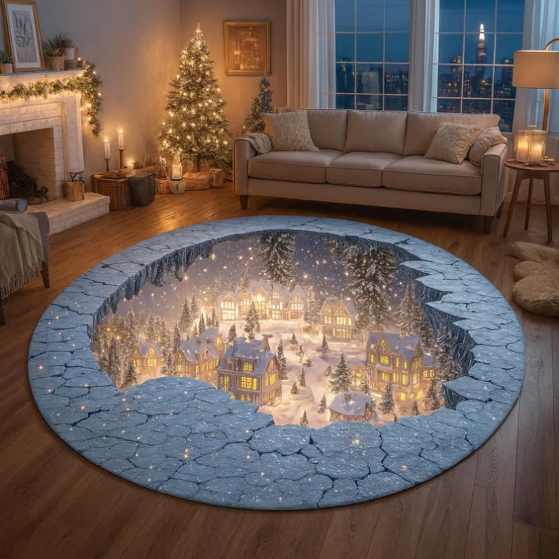 3D Christmas Village Rug Winte - đánh giá và giá Bathroom Lighting Decor Ideas