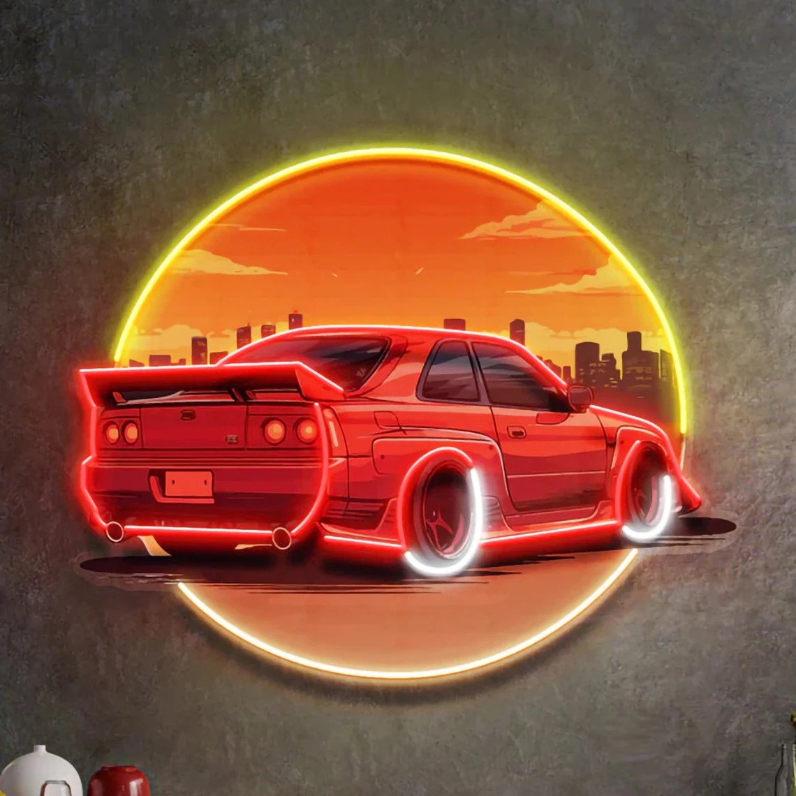 Stylish Sunset Car Neon Wall S - đánh giá và giá Bathroom Lighting Decor Ideas