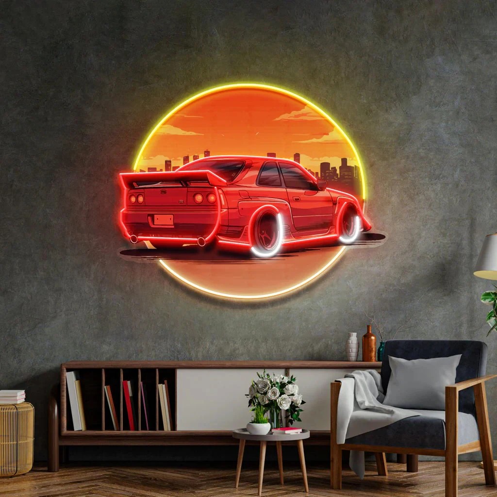 Stylish Sunset Car Neon Wall S - đánh giá và giá Bathroom Lighting Decor Ideas