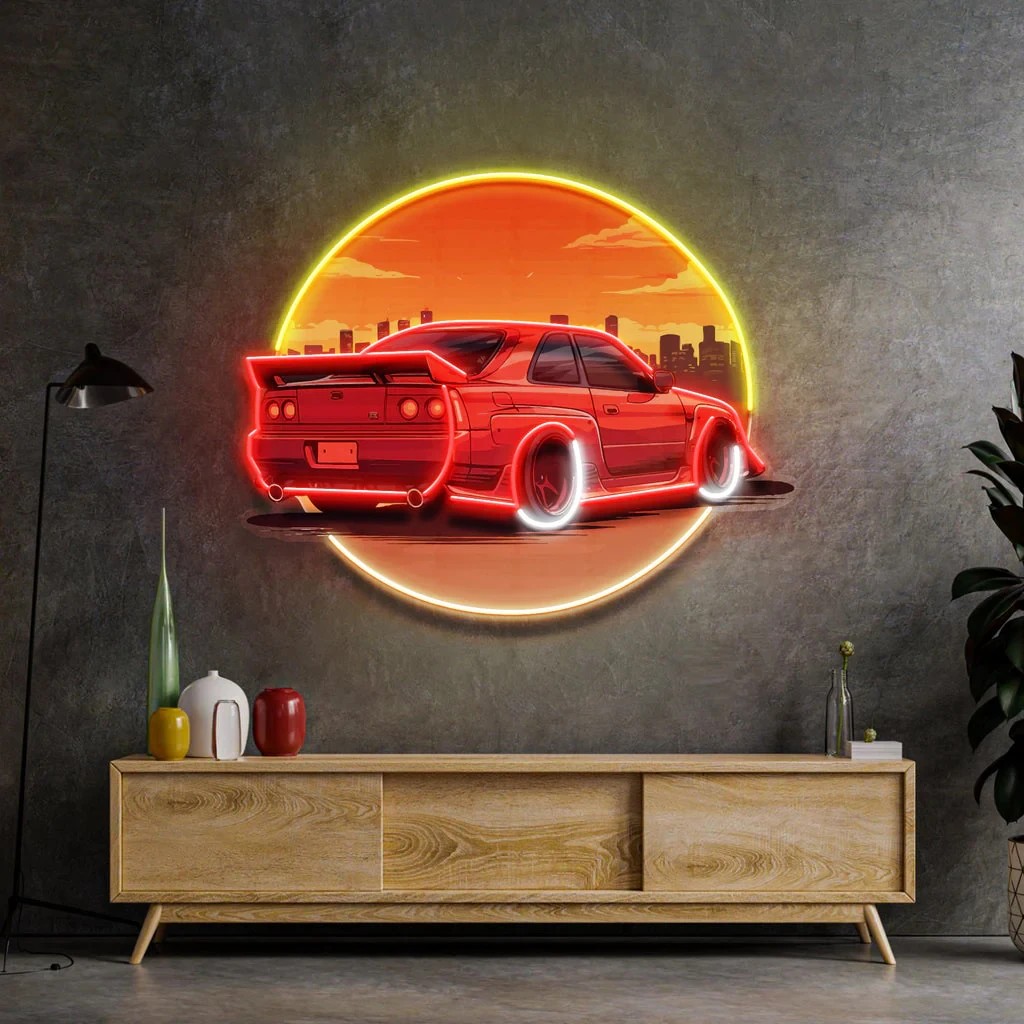Stylish Sunset Car Neon Wall S - đánh giá và giá Bathroom Lighting Decor Ideas