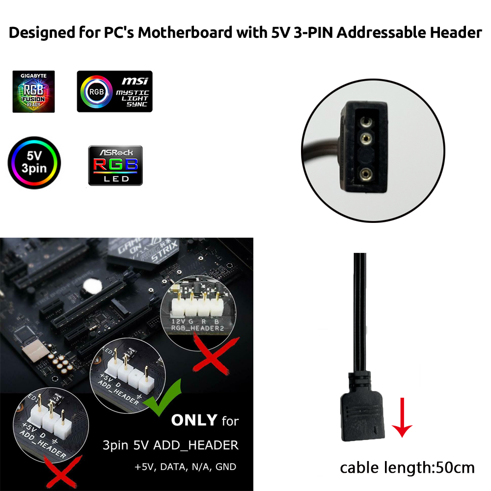 5V ARGB 3Pin Header for Asus A - đánh giá và giá Lighting Bolt Decor