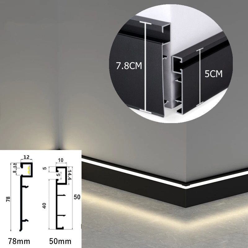 H50Mm 78Mm Led Skirting Line A - đánh giá và giá Lighting Bolt Decor