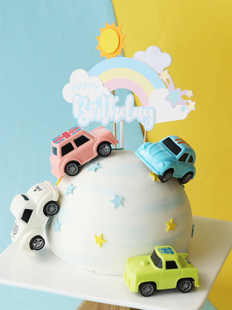 Ô Tô Mini Tổng Động Viên Bánh  - đánh giá và giá Lighting Mcqueen Birthday Decor